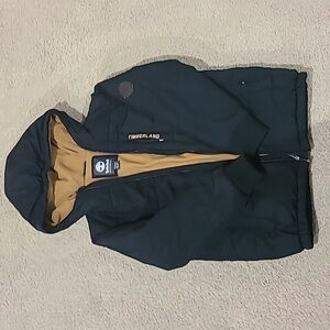 Boys Timberland black winter hooded puffer